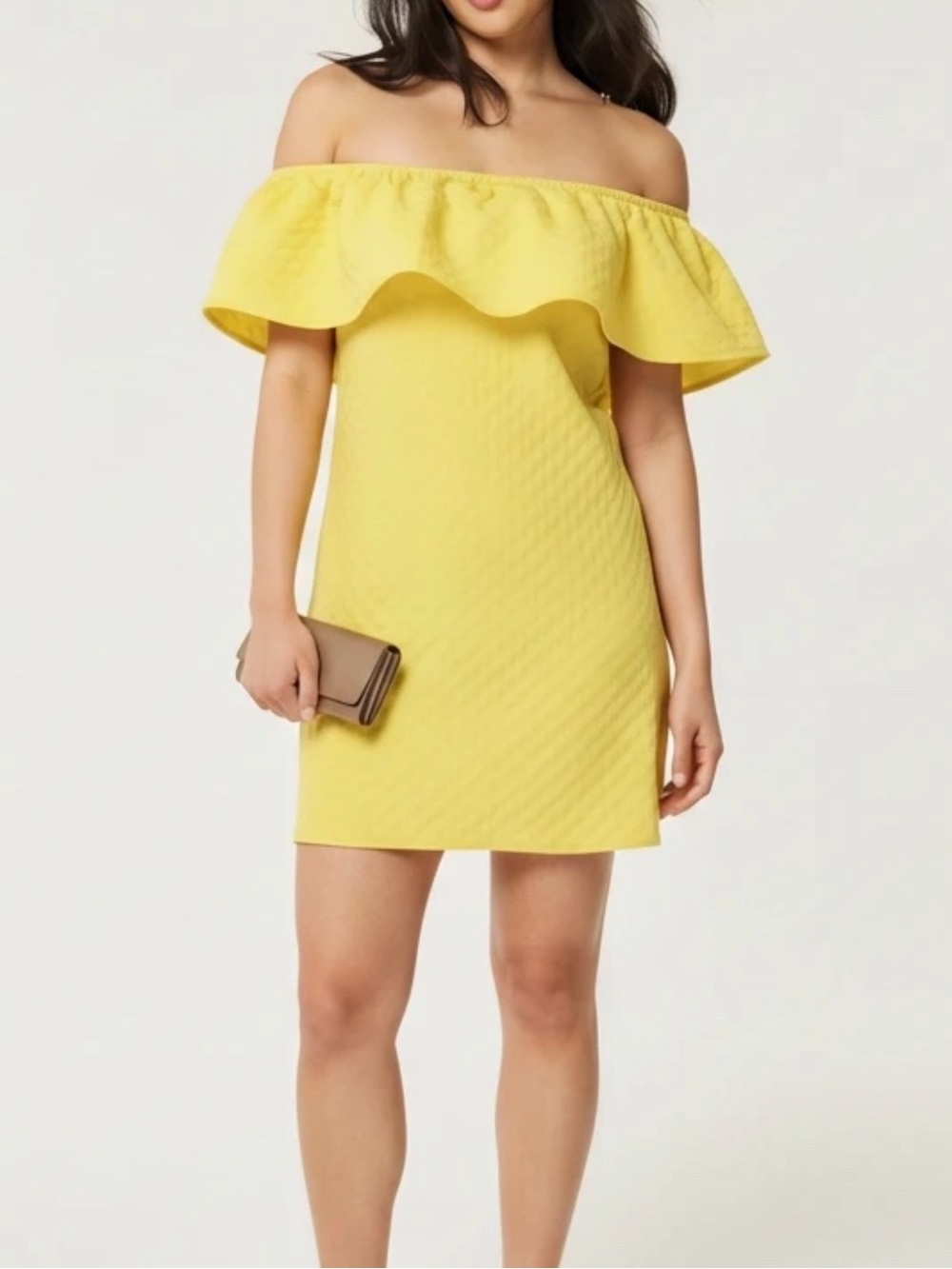Cupcakes and Cashmere Yellow Off the Shoulder Dress